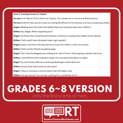 Liberty or Death: Patrick Henry | U.S. History Readers Theater Script - ["Differentiated","Grades 3-5","Grades 6-8","U.S. History - Revolutionary War"]