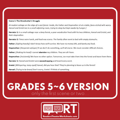 Hansel and Gretel Reader's Theater Script | Differentiated - ["Differentiated","Fairy Tale","Grades 3-5","Grades 6-8"]