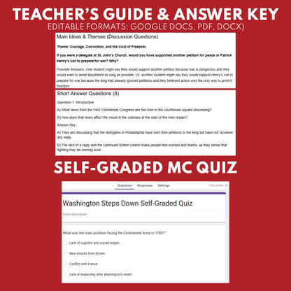 Washington Steps Down U.S. History Mini Reader Lesson for Grade 5-8