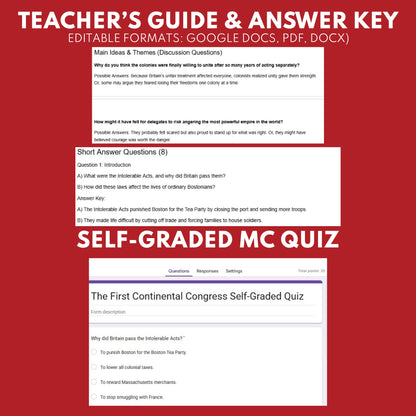 The First Continental Congress U.S. History Mini Reader Lesson for Grade 5+