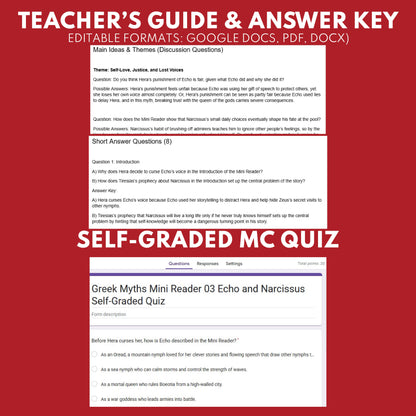 Echo and Narcissus — Greek Mythology Mini Reader #03 | Grades 6–12