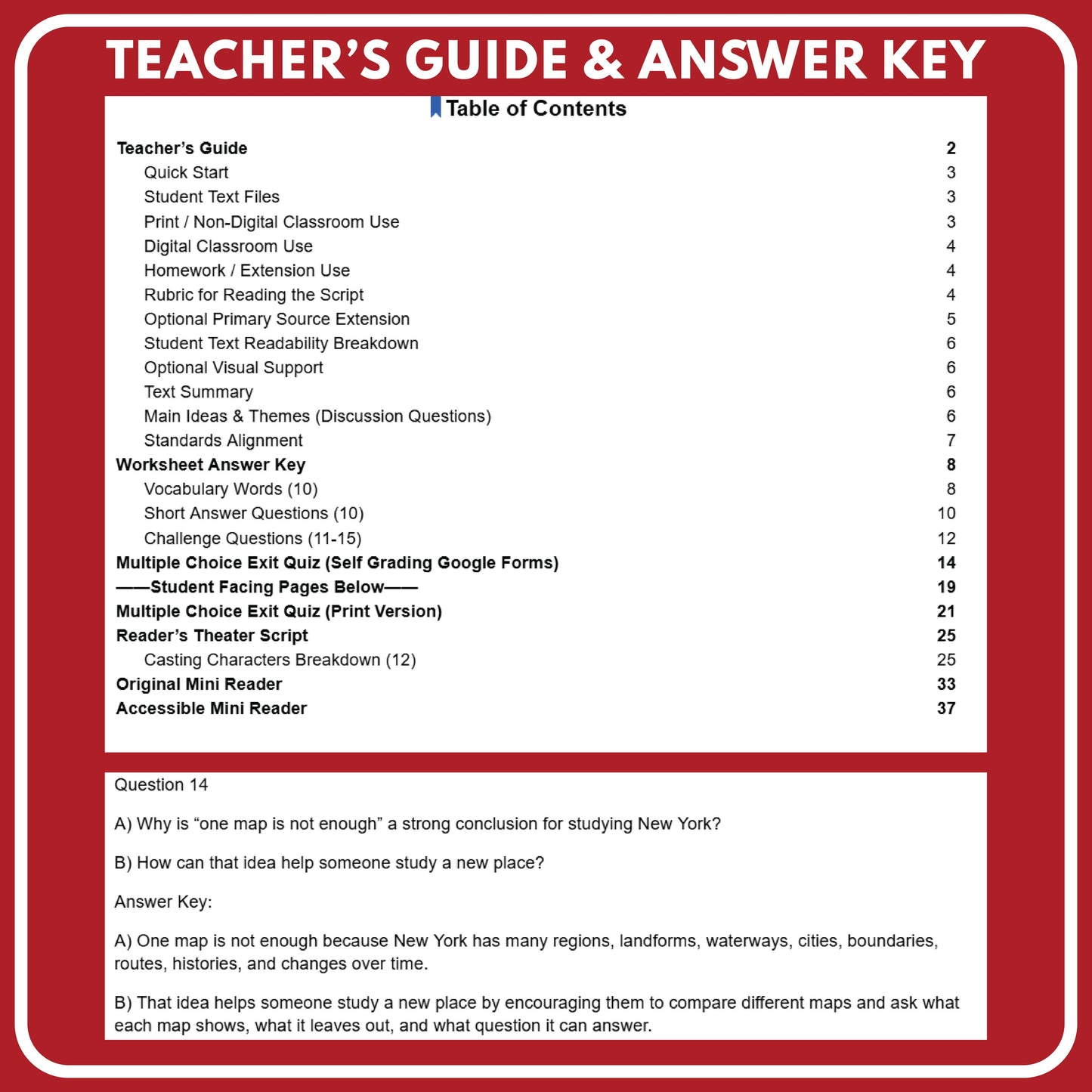 Preview page for the New York State History mini reader