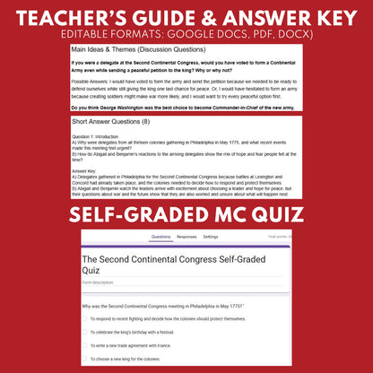 The Second Continental Congress 1776 U.S. History Mini Reader Lesson for Grade 5-8