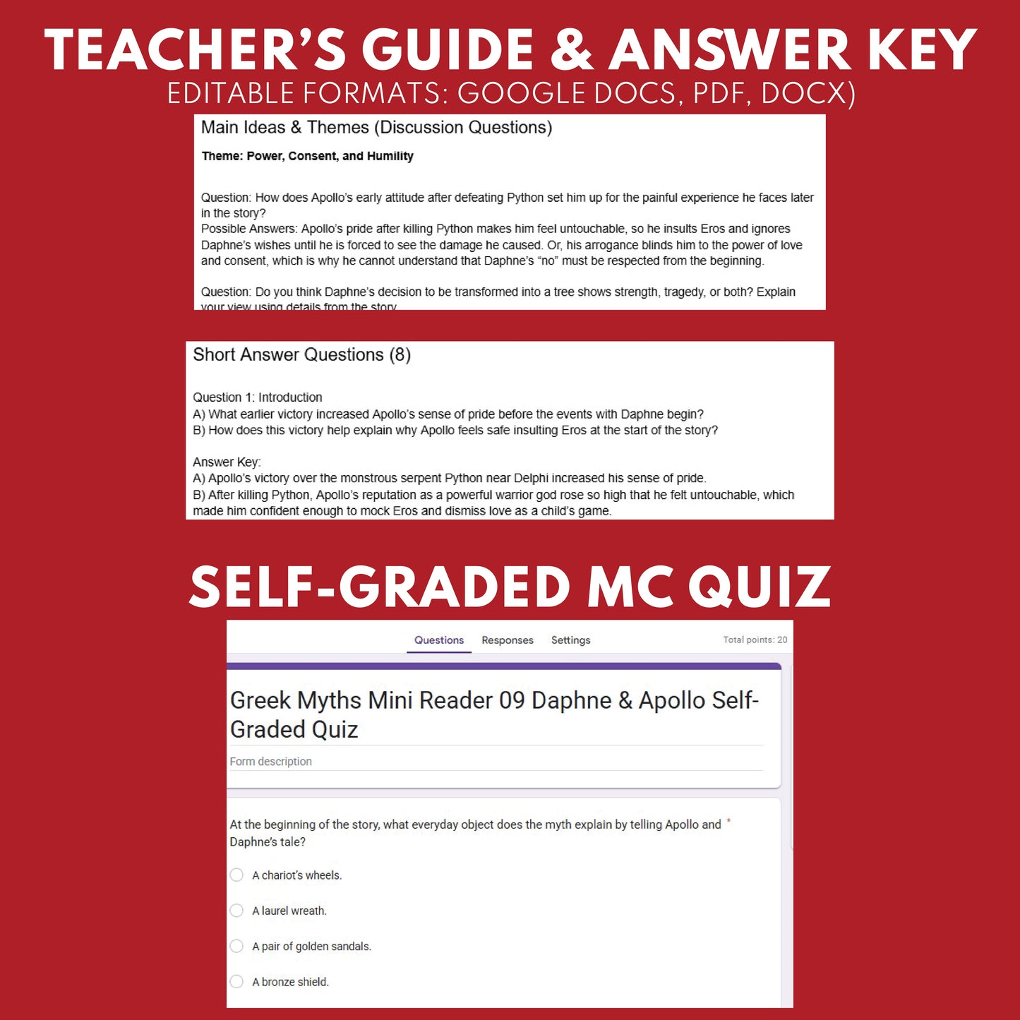 Daphne and Apollo — Greek Mythology Mini Reader #09 | Grades 6–12