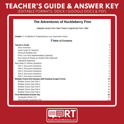 The Adventures of Huckleberry Finn Differentiated Novel Study | ELA Literature | Twain Lit Set for High School