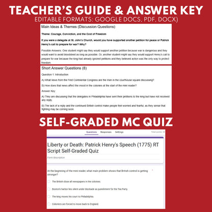Liberty or Death: Patrick Henry’s Speech U.S. History Mini Reader Lesson for Grade 5+