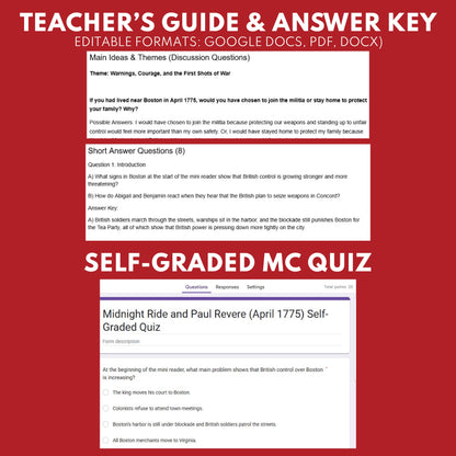 The Midnight Ride and Paul Revere U.S. History Mini Reader Lesson for Grade 5+