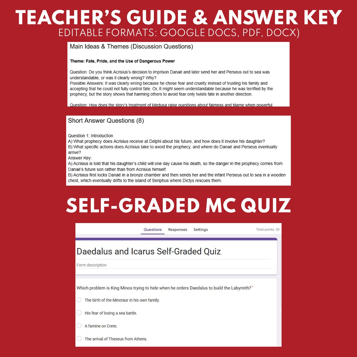 Perseus, Medusa, and Andromeda — Greek Mythology Mini Reader #08 | Grades 6–12