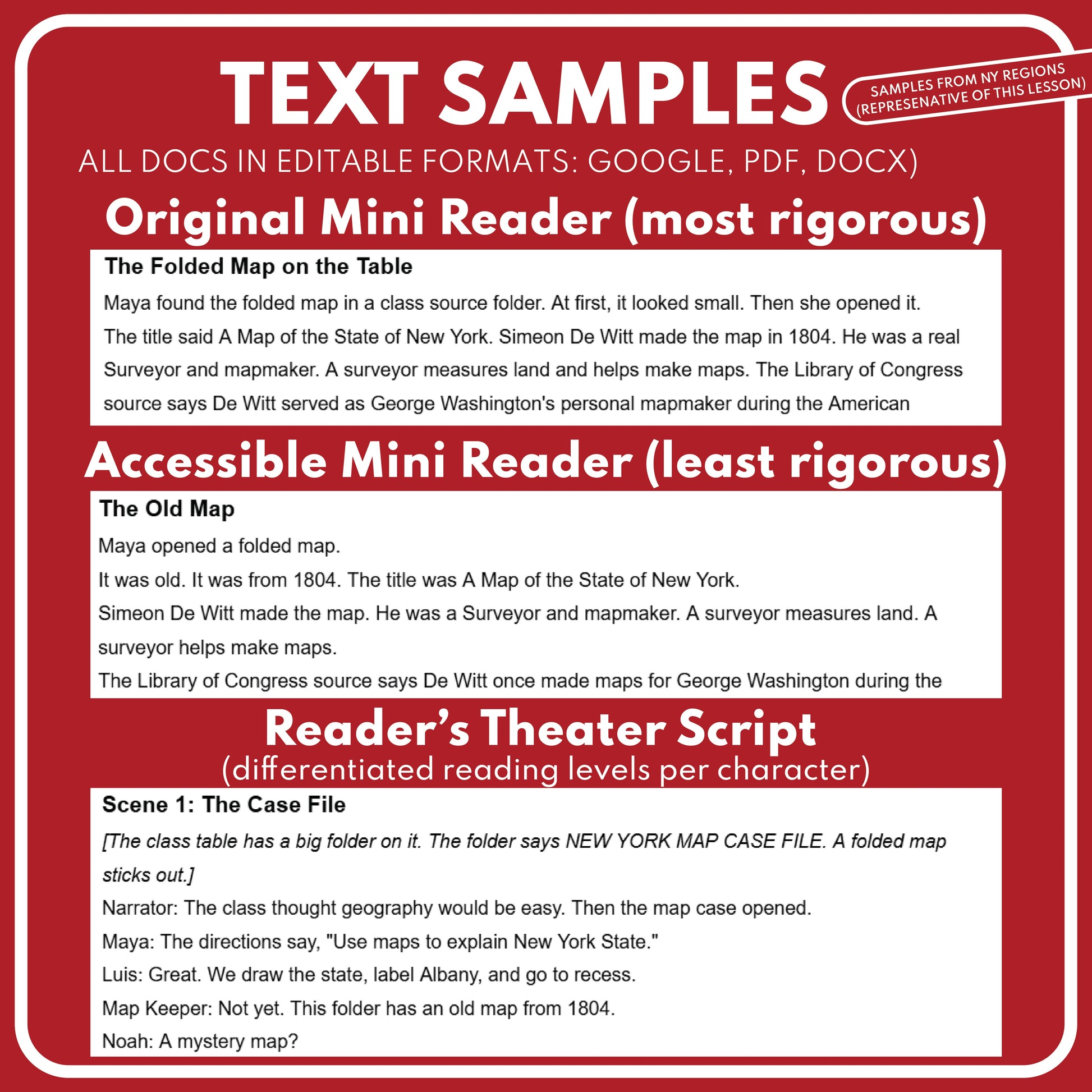 Preview page for the New York State History mini reader