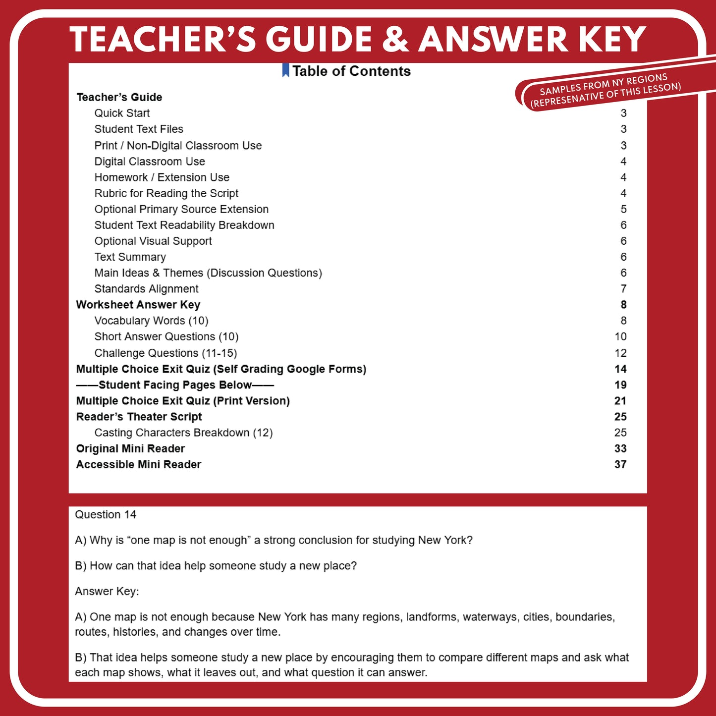 Preview page for the New York State History mini reader