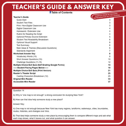 Preview page for the New York State History mini reader