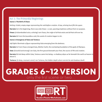 The Theogony by Hesoid Reader's Theater Script | Greek Mythology - ["Grades 6-8","Grades 9-12","Greek Mythology"]
