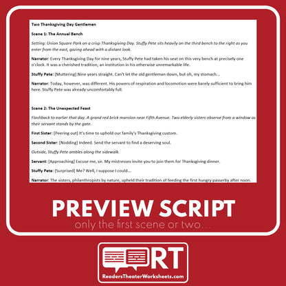 Two Thanksgiving Day Gentlemen by O. Henry | Reader's Theater Script - ["100% FREE","Famous Short Story","Grades 6-8","Grades 9-12","O. Henry","Thanksgiving"]