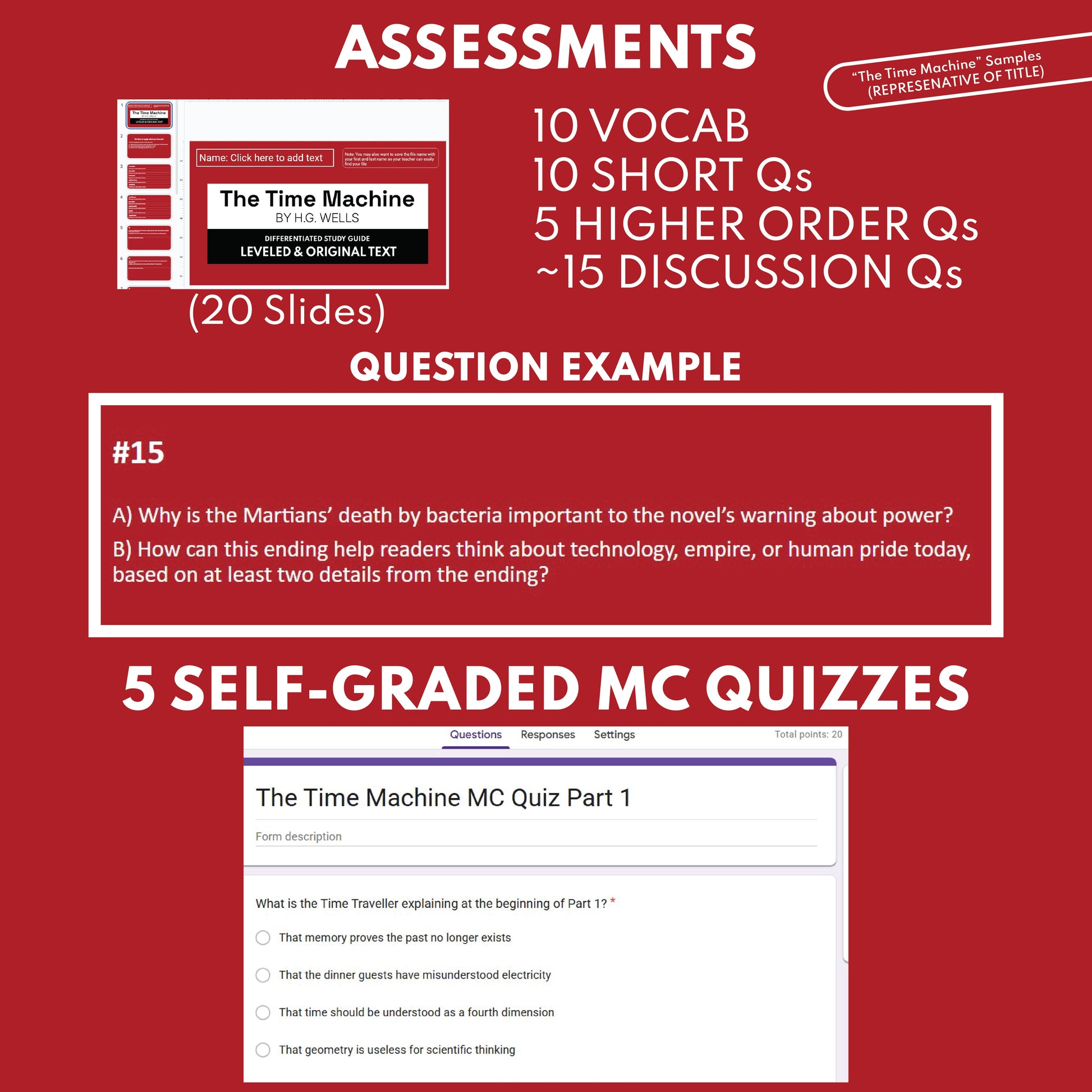 Preview page for the The War of the Worlds Study Guide study guide