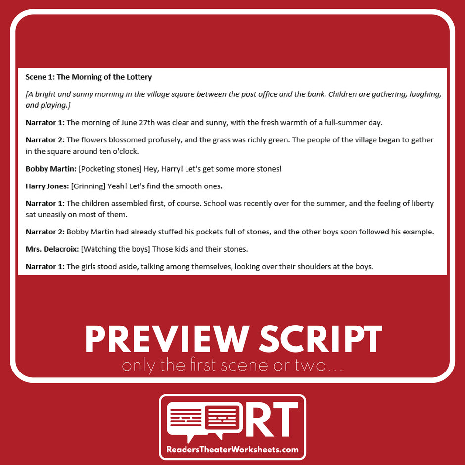 Tomorrow Script Reading Free & Low-Cost Readers’ Theater Scripts for Grades 3-12 | Lesson Plan ...