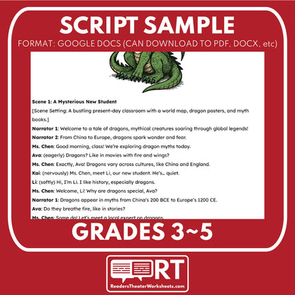 Dragons - Mythical Creatures | Readers Theater Script for Grades 3 to 5 - ["Grades 3-5","Mythical Creatures"]