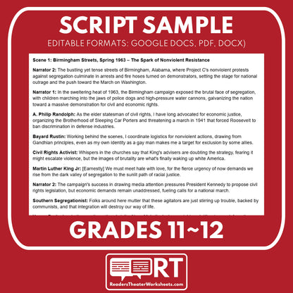March on Washington & Malcolm X (1963–1960s) Readers Theater Script (Grades 11-12) - ["Grades 9-12","U.S. History - Cold War & Civil Rights"]