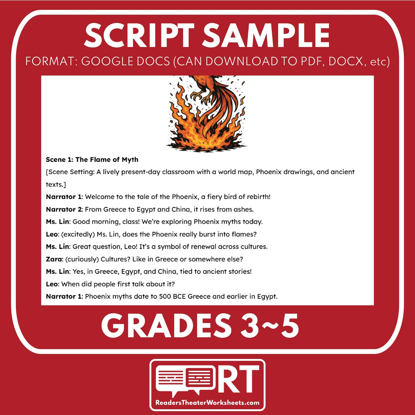 The Phoenix - Mythical Creatures | Readers Theater Script for Grades 3 to 5 - ["Grades 3-5","Mythical Creatures"]
