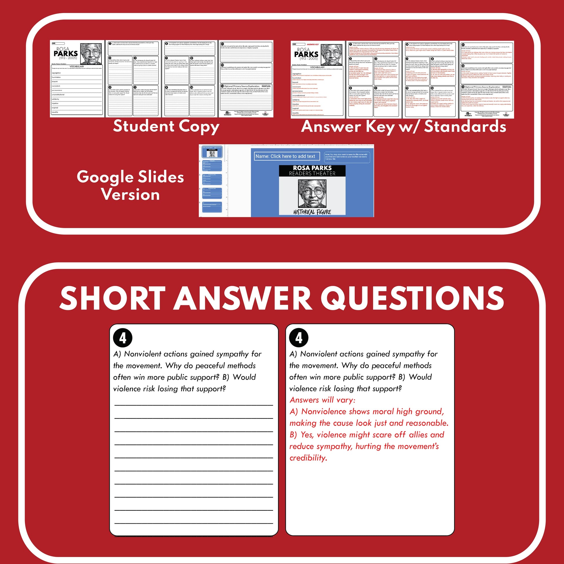 Rosa Parks Reader's Theater Script for Grades 6-8 | Civil Rights ...