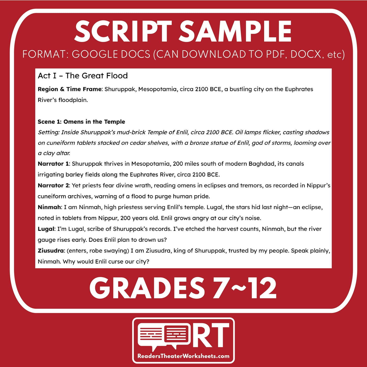 Eschatology Through Time - The Apocalyptic End of Days Readers Theater Script - ["Grades 6-8","Grades 9-12","History"]