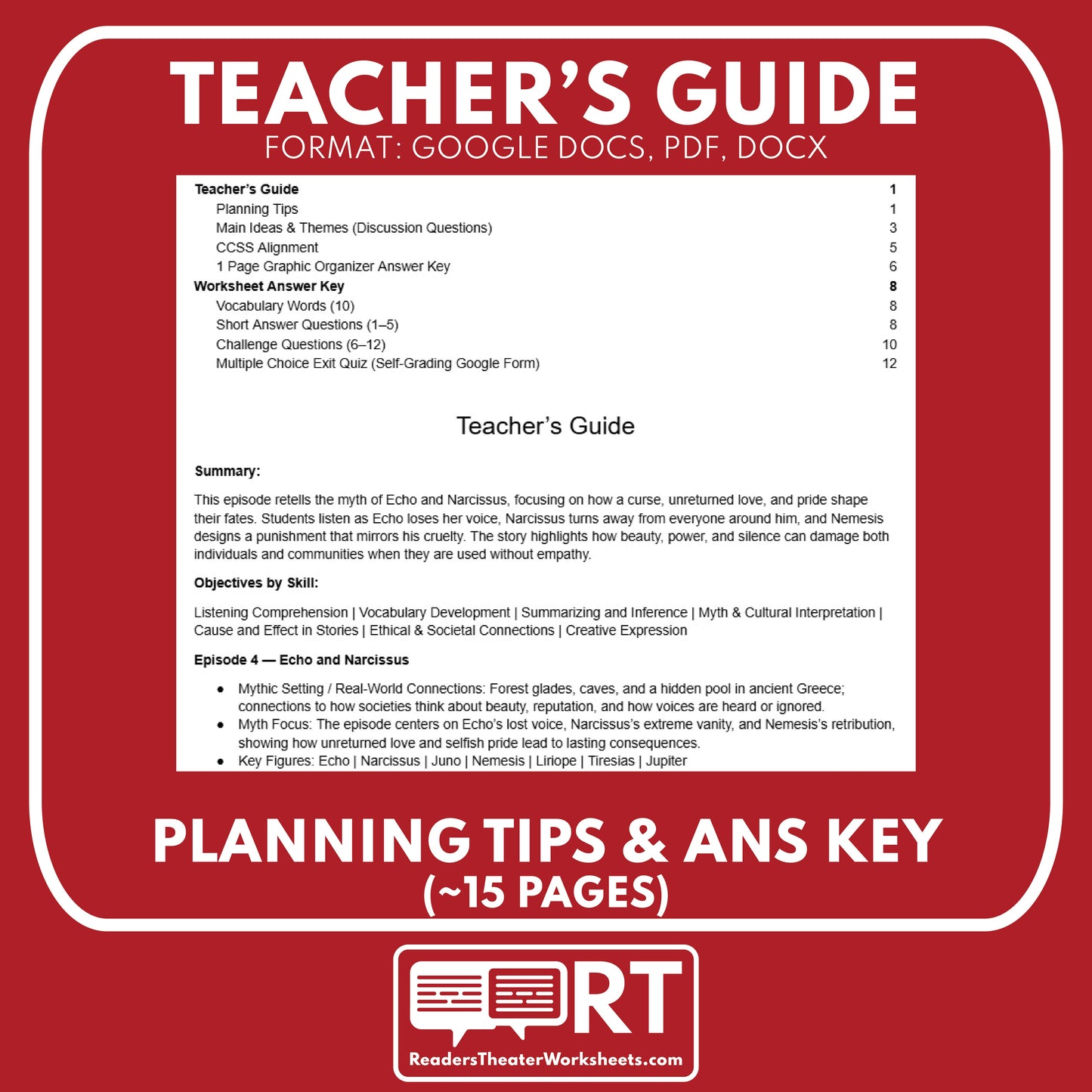 Greek Myths Series Audio Lesson E04 Echo and Narcissus | Greek Mythology