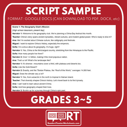 China Readers Theater Script | Geography & Social Studies Class - ["Geography","Grades 6-8","Grades 9-12","Self-Graded Quiz"]