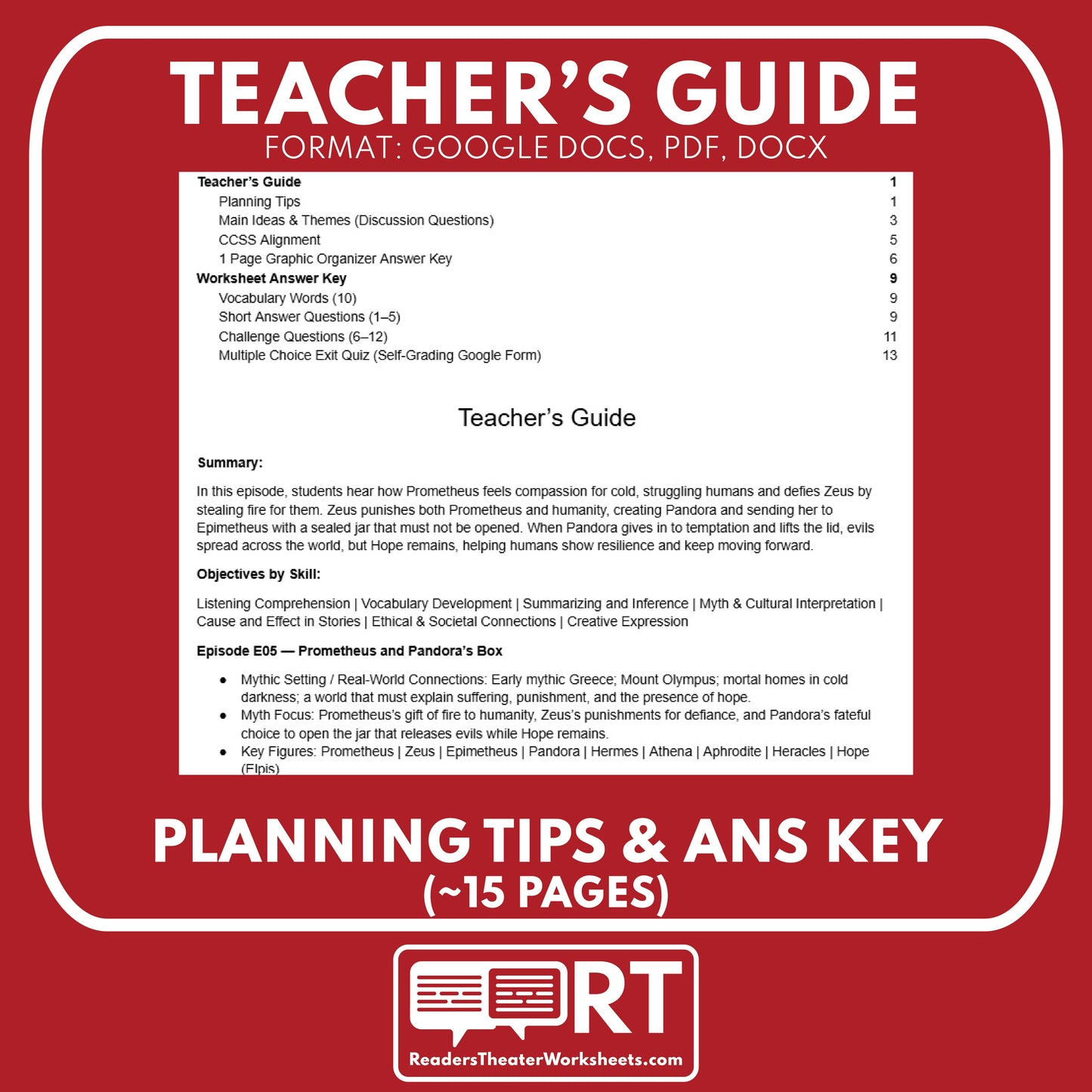 Greek Myths Series Audio Lesson E05 Prometheus and Pandora's Box | Greek Mythology