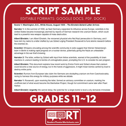 The Manhattan Project & End of WWII Readers Theater Script (Grades 11-12) - ["Grades 9-12","U.S. History - WWII"]