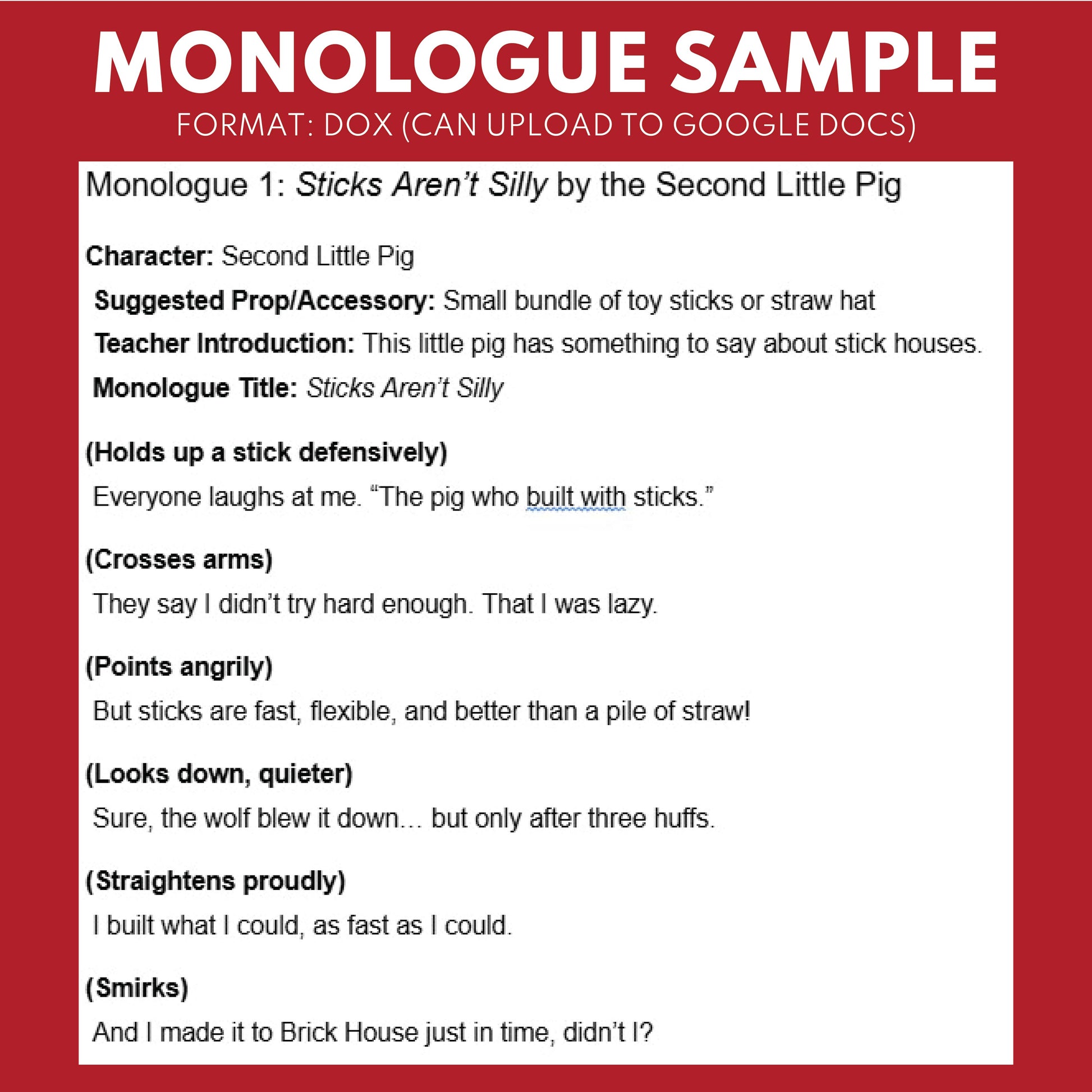 10 Short Fairy Tale Side Stories Monologue Scripts for Grades 3 to 5 - ["Grades 3-5","Monologue"]