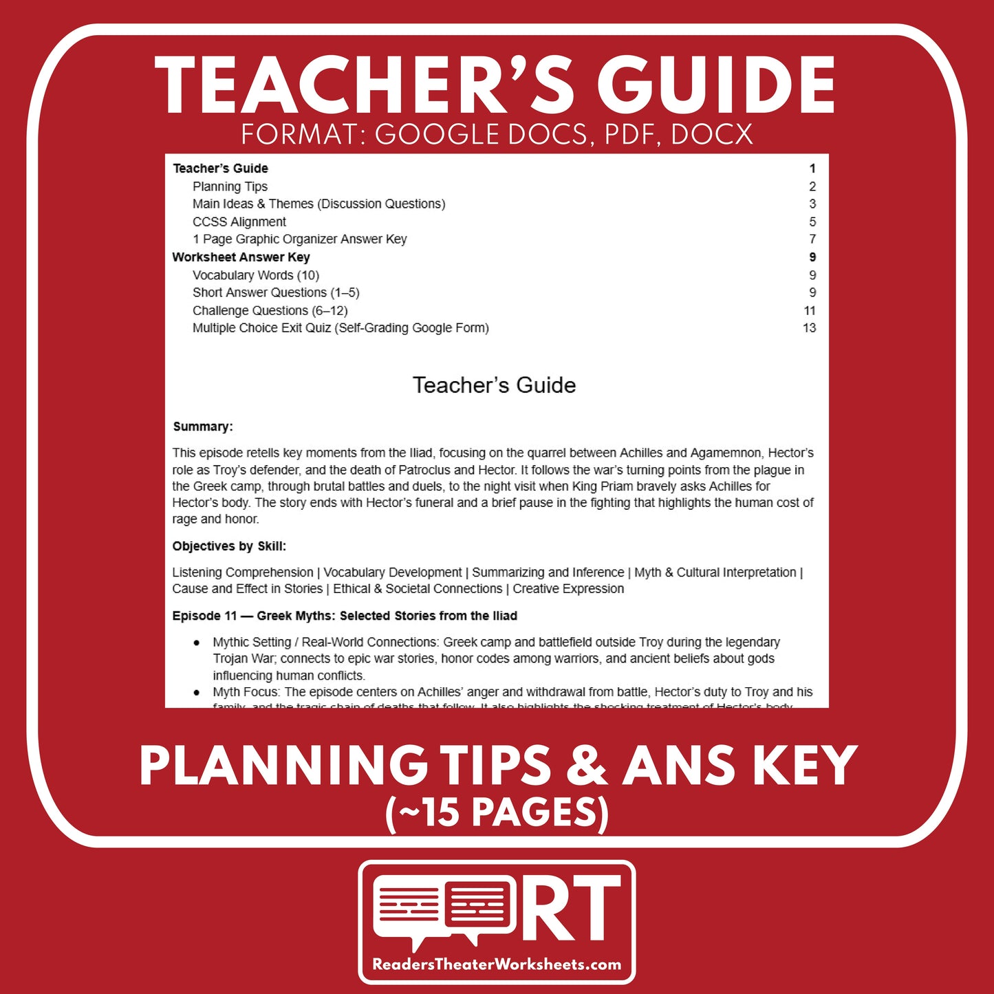 Greek Myths Series Audio Lesson E11 The Iliad | Greek Mythology