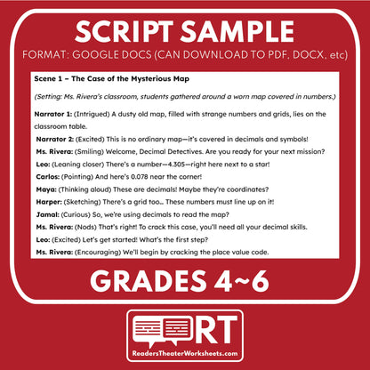 Decimal Detectives Math Readers Theater Script for Grades 4 to 6 - ["Grades 3-5","Grades 6-8","Math"]