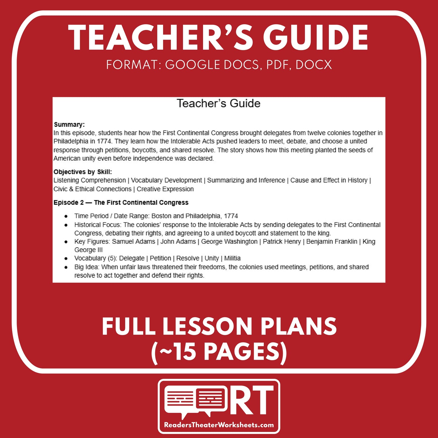 The First Continental Congress — Revolutionary War Audio Lesson | Grades 5–8