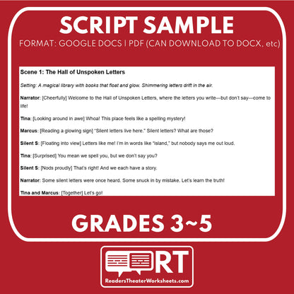 The Letters That Don’t Speak | ELA Readers Theater Script | Grades 3–5 - ["100% FREE","Grades 3-5","Phonics"]
