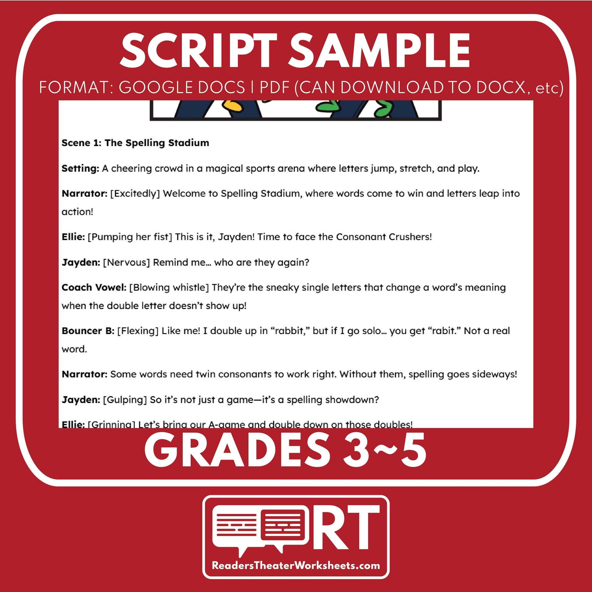 Team Twins vs. Consonant Crushers | ELA RT Script | Grades 3–5 | Long Vowels - ["Grades 3-5","Phonics"]
