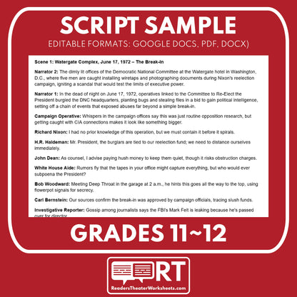 Nixon and the Watergate Scandal (1972–1974) Readers Theater Script (Grades 11-12) - ["Grades 9-12","U.S. History - Cold War & Civil Rights"]