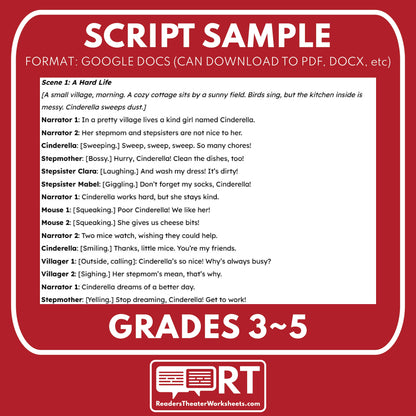 Cinderella Readers Theater Script for Grades 3 to 5 - ["Fairy Tale","Grades 3-5"]