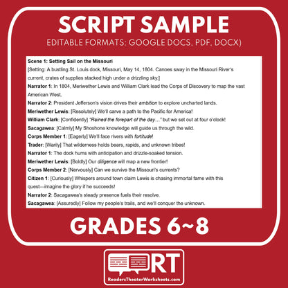 Lewis & Clark Expedition Readers Theater Script | Grades 6-8 - ["Grades 6-8","U.S. History - Colonial America"]