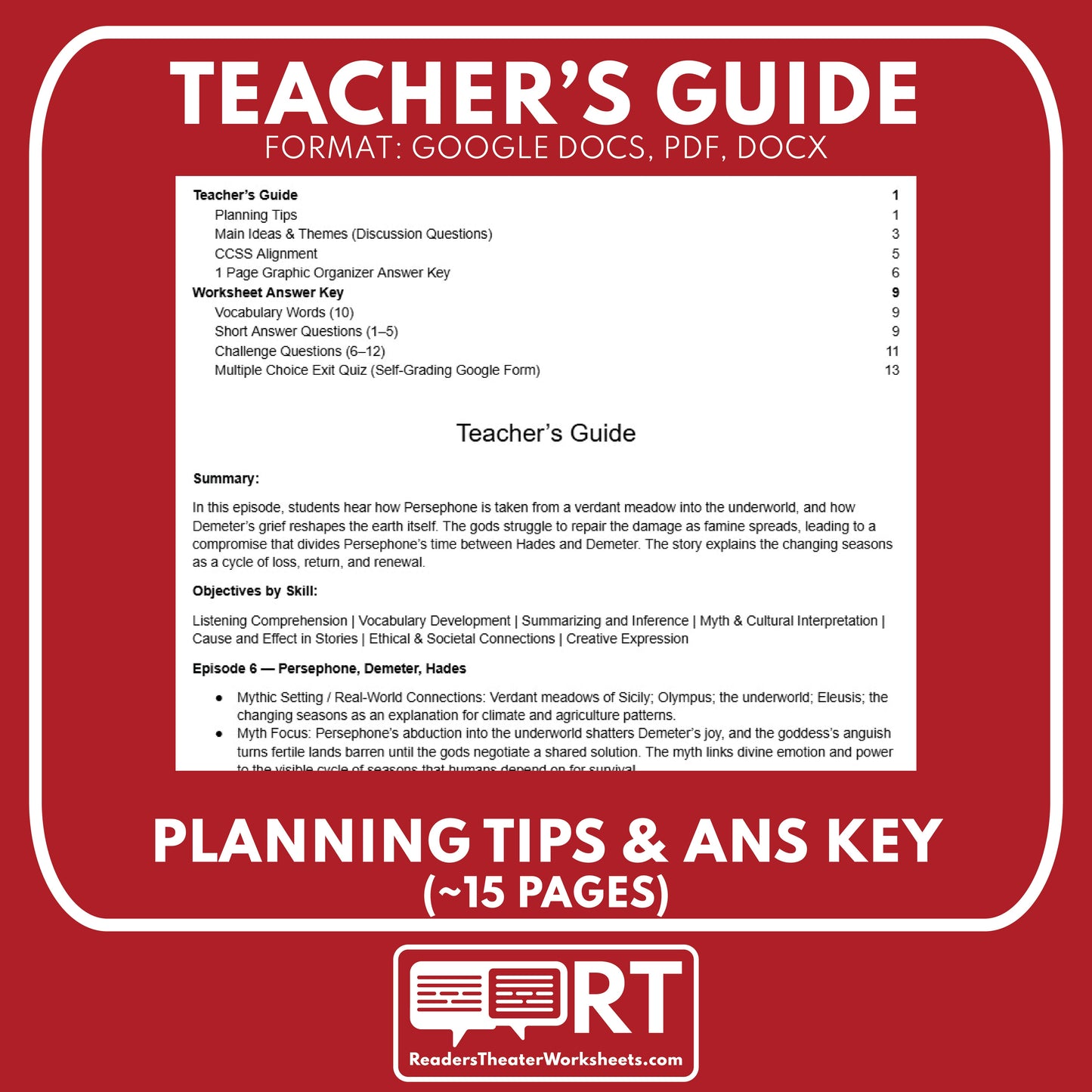 Greek Myths Series Audio Lesson E06 Persephone, Demeter, and Hades | Greek Mythology