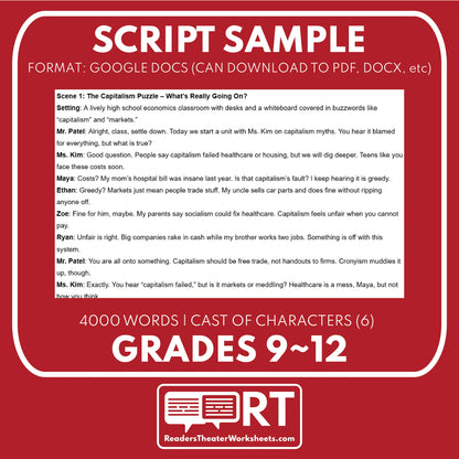 Capitalism & Free Market Myths Reader's Theater Script | ECON 101.5 Series - ["Econ 101.5","Economics","Grades 9-12"]