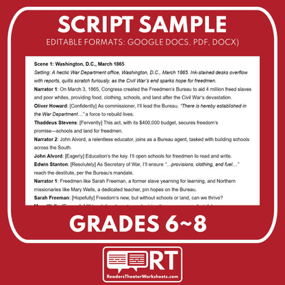 The Freedmen’s Bureau | Reconstruction Era History Readers Theater Grades 6-8 - ["Grades 6-8","U.S. History \u2013 Reconstruction Era"]