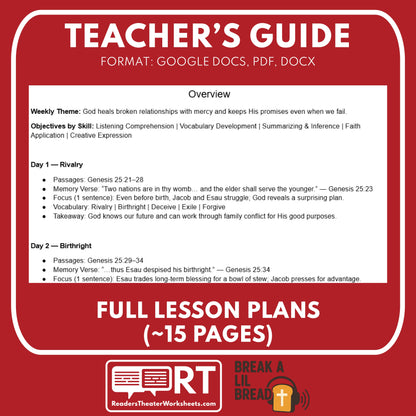Break A Lil Bread W5 Jacob & Esau | Short Bible Audio Lessons | Christian Education