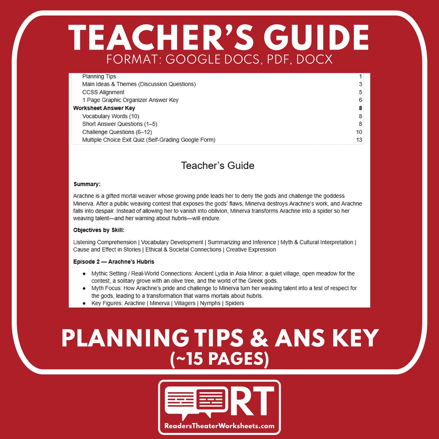 Greek Myths Series Audio Lesson E02 Arachne and Minerva | Greek Mythology