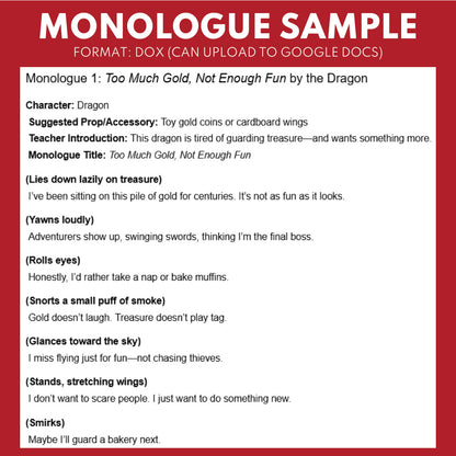 10 Short Mythical Creatures Monologue Scripts for Grades 3 to 5 - ["Grades 3-5","Monologue"]