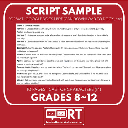 Daedalus & Cadmus Reader's Theater Script | Greek Mythology Mortals - ["Grades 6-8","Grades 9-12","Greek Mortals","Greek Mythology","Greek Mythology for Google Classroom"]
