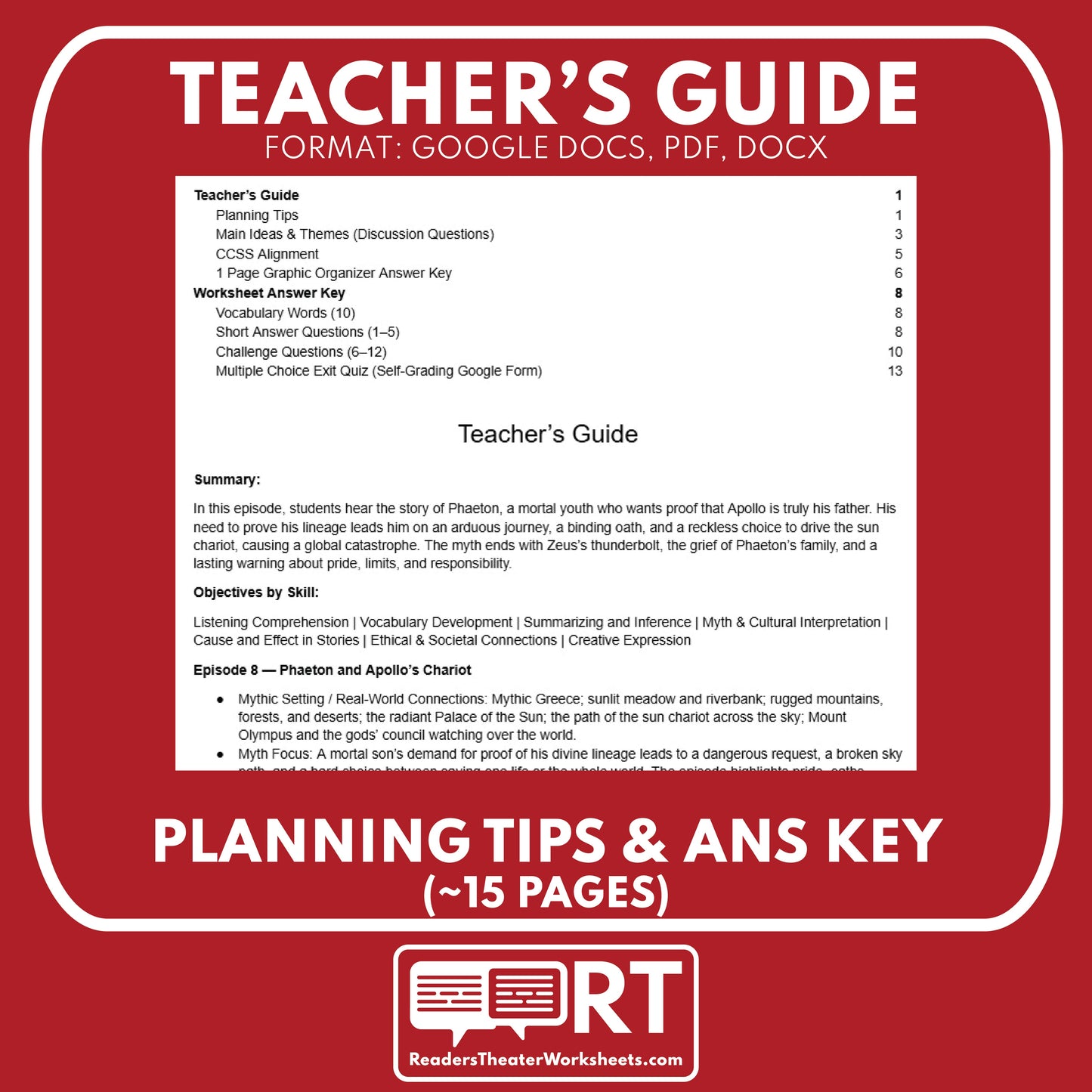 Greek Myths Series Audio Lesson E08 Phaeton and Apollo's Chariot | Greek Mythology