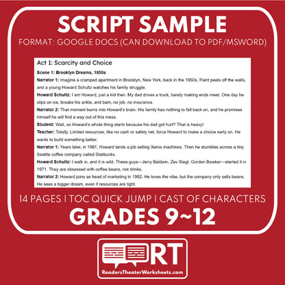 Starbucks Intro to Business Case Study | Reader’s Theater Format | Econ 101 - ["Business Case Study","Entrepreneurship","Grades 9-12"]