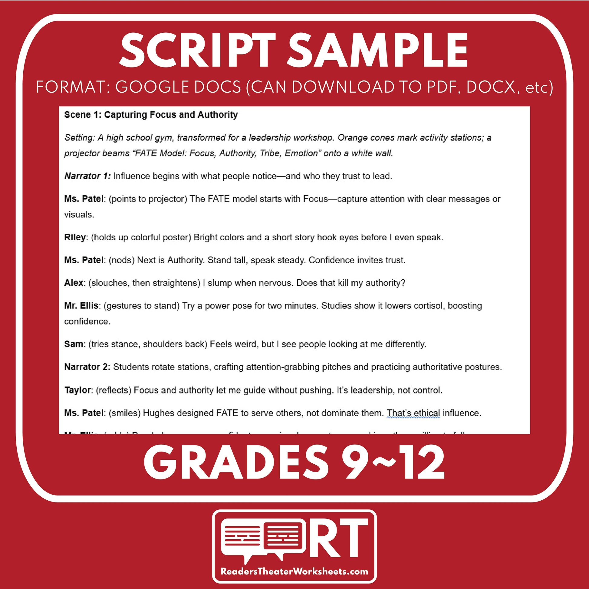FREE Psychology 101 High School Readers Theater Script Empathy, Ethics, Manipulation - ["100% FREE","Grades 9-12","Psychology"]