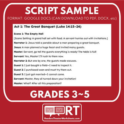 4 Parables about Evangelism & Rejection  | Readers Theater Script for Grades 3 to 5 - ["Bible Parable","Bible Teachings","Grades 3-5"]