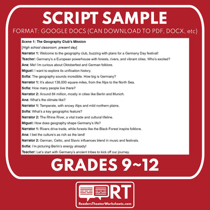 Germany Readers Theater Script | Geography & Social Studies Class - ["Geography","Grades 6-8","Grades 9-12","Self-Graded Quiz"]