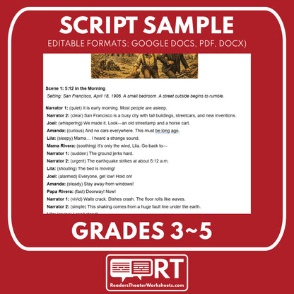 California State History | 1906 San Francisco Earthquake Readers Theater Script | Grades 3-5